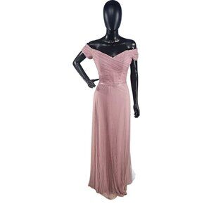 Desert Rose Accordion Net Off Shoulder Formal Dress NWOT - Mori Lee